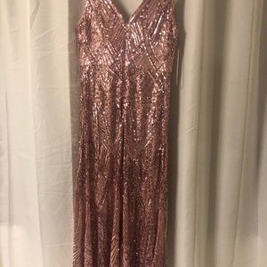 Petite Sequin V-Neck Gown